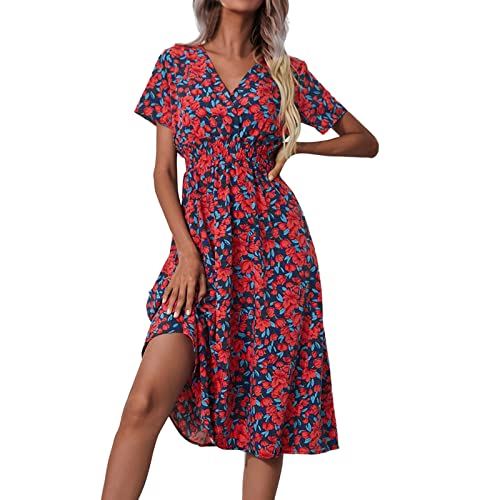 Robes pour femmes 2026 : Robe élégante à manches courtes et col en V basique