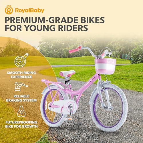 Image of Royalbaby Princess Girls Kids Bike 12 14 16 18 20 Inch Children Bicycle with Basket for Age 3-12 Years