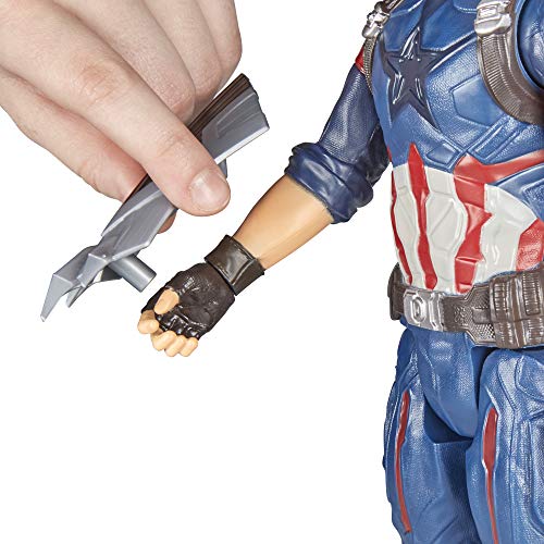 Avengers Boneco Capitão América e Acessório Vingadores Guerra Infinita Vermelho/Branco/Azul