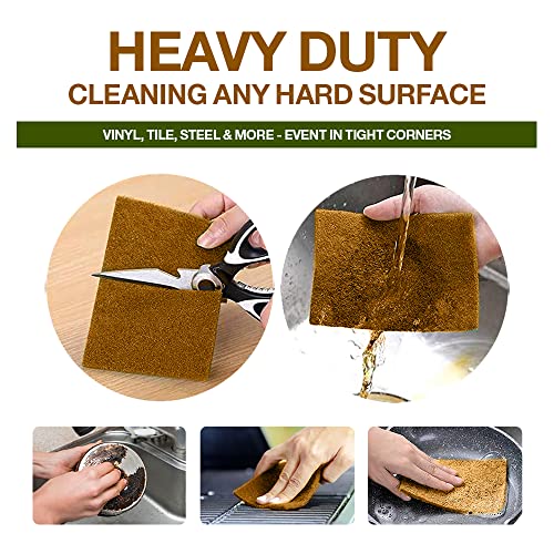 Natalie Supplies 12Pcs- Natural Sponge And Scouring Pad – Premium Plant-Based Scrub Sponge And Natural Scouring Pads For Dishes, Pans, Countertops – Non-Scratch Natural Dish Sponge #TOP3