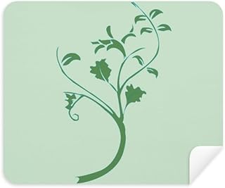 Green Leaves Branches Flowers Cleaning Cloth Screen Cleaner 2pcs Suede Fabric