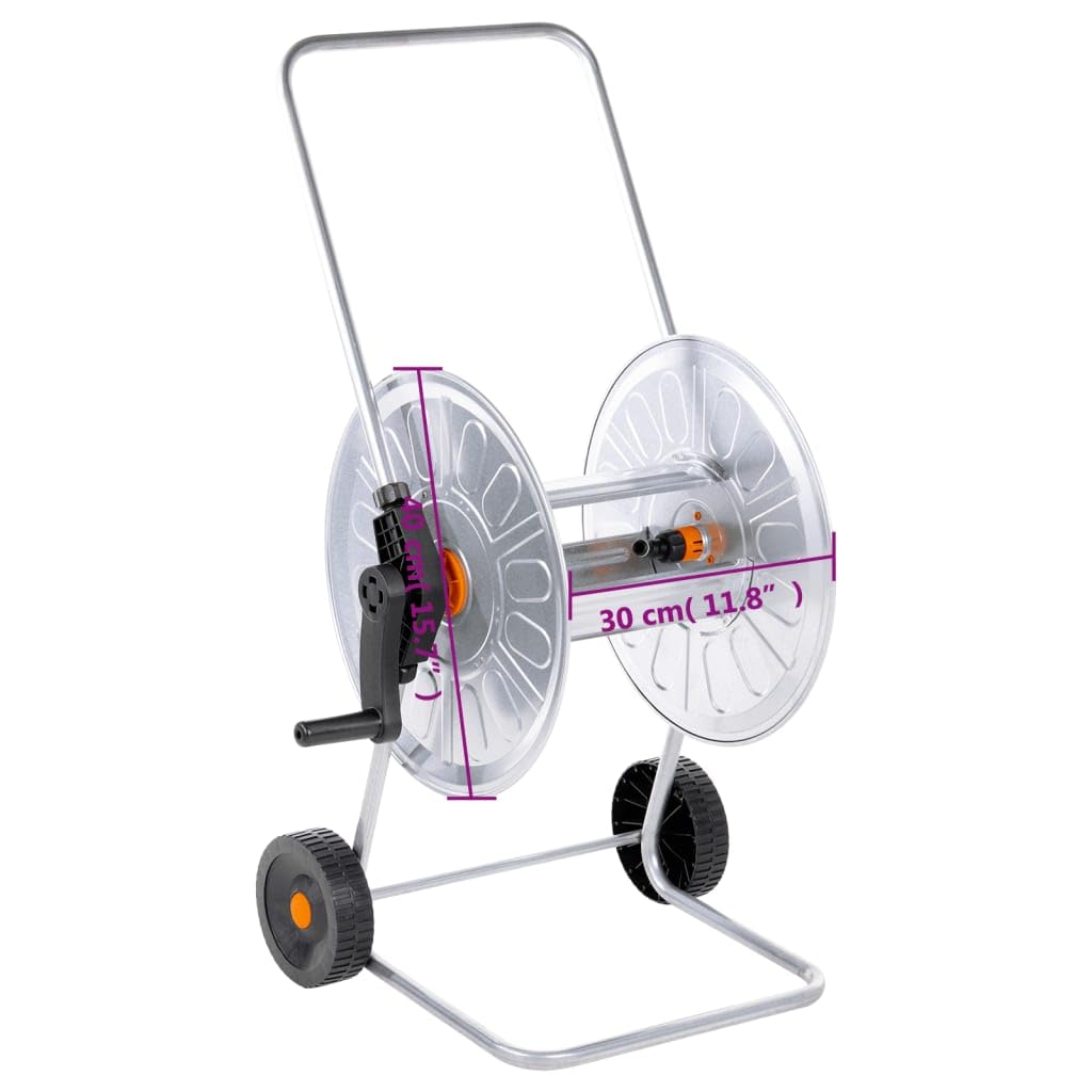 vidaXL Chariot pour enrouleur de tuyau de 80 m 1/2" ou 50 m 3/4" acier, enrouleur de tuyau d’eau, chariot de tuyau avec roues, enrouleur de tuyau sur roues