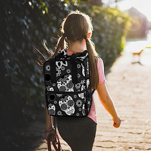 Cartable garçon motif tête de mort en sucre multicolore ajustable - 7