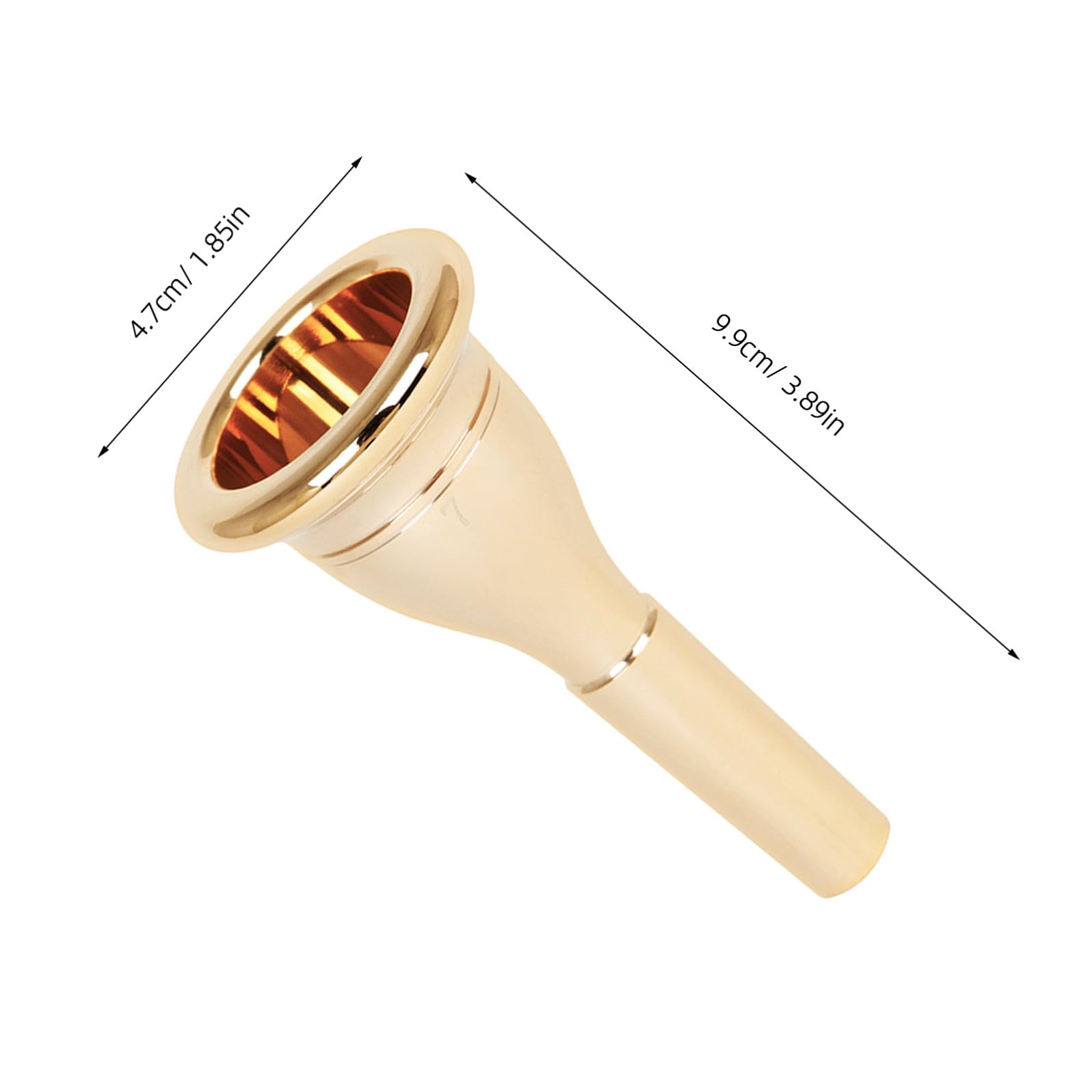 Generic Professionelles Tuba Mundstück aus Messing Robust und Filigran Ersatzteil für Tuba mit 13,3mm Durchmesser für Musiker und Auftritte