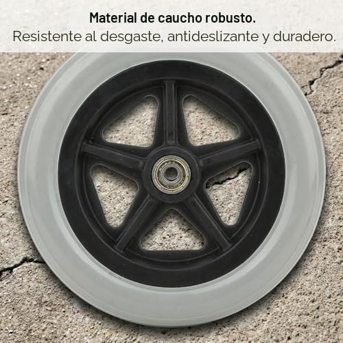 Ejoyous Ruedas Delanteras para Silla de Ruedas de 7 Pulgadas, Silla para Caminar Vieja para Discapacitados, Ruedas de Goma para Silla de Ruedas 1PCS