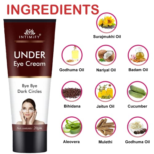 Image of INTIMIFY Under Eye Cream For Dark Circles For Women & Men, Dark Circle Remover Cream With Shea Butter 20g