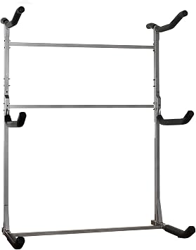 Sparehand Hybrid Kayak/SUP Heavy Duty Freestanding Storage Rack - 3 Tier Kayak Storage Rack - Garage Storage for Fishing Kayaks