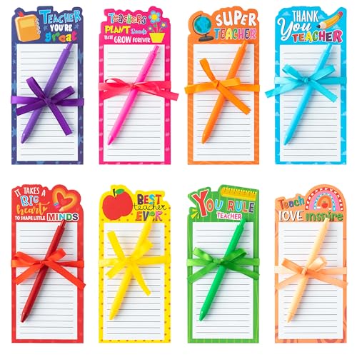 ANGOLIO 24Set Thank You Notepads with Pen Teacher Appreciation Gifts Bulk, Personalized Sticky Notes to Do List Teacher's Day Gift Office Home Back to School Retirement Present Supplies