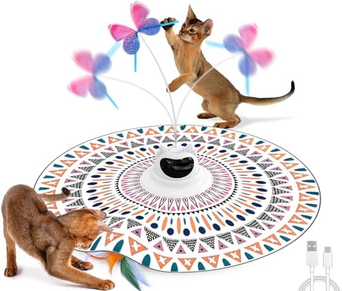 Interactive Cat Toy, Rechargeable Cat Toys for Bored Indoor Adult Cats