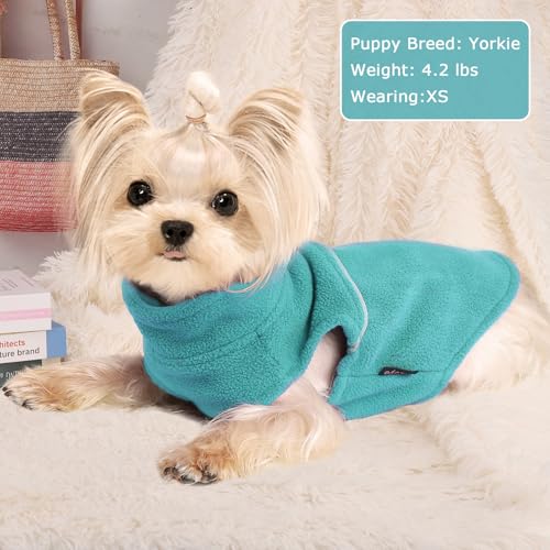 Image of Dog Clothes for Small Dogs Fleece Vest Dog Sweater Boy Girl, Warm Pullover Fleece Doggie Jacket, Winter Pet Ourfit Chihuahua Sweater - Yorkie Clothes (Lake Blue, X-Small)