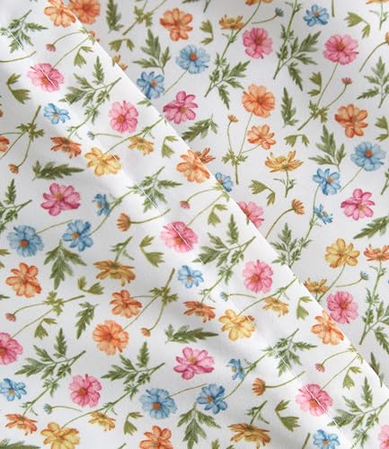 Image of Duvet Cover Queen Size Set - Extra Soft Floral Duvet Cover 90 x 90 with 2 Pillow Shams - Comfy, Breathable Floral Bedding Set - Hotel Luxury & Fade Free with Zipper Closures and Ties - Spring Garden