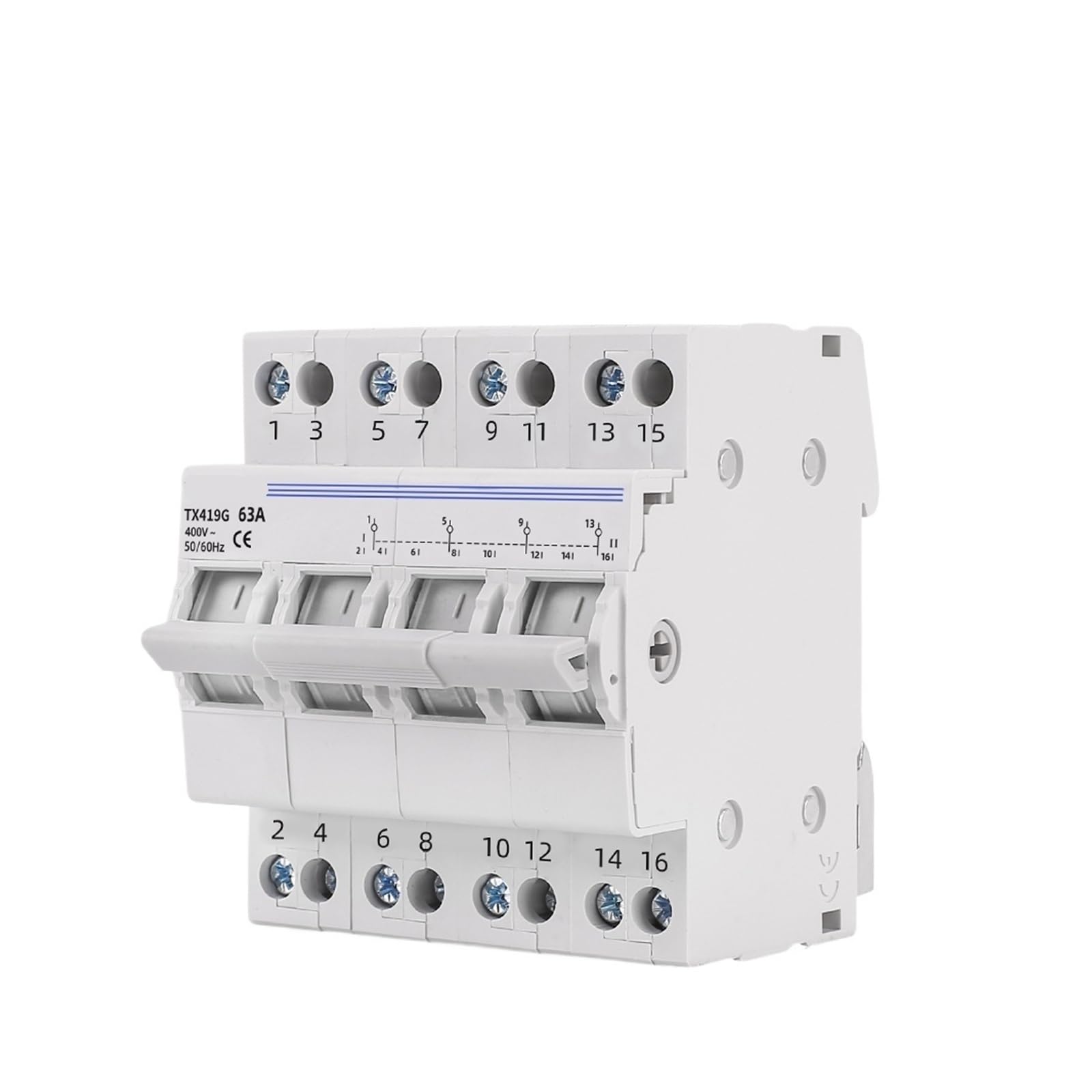 Interrupteur d'isolement transfert manuel 63A pour double alimentation électrique