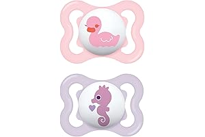 MAM Sensitive Skin Mini Air Pacifiers for Newborn Girls, 0-6 Months, Optimal...