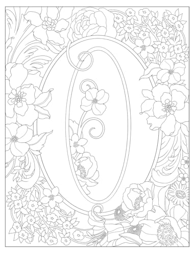 Creative Haven Beautiful Floral Alphabet Designs Coloring Book