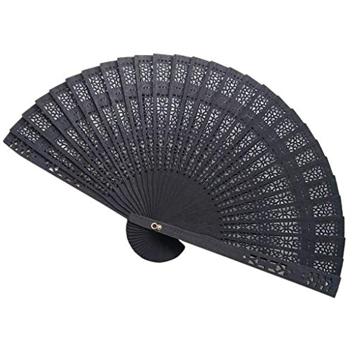 Handheld Folding Fan, 5 PCS Sandalwood Material Integrated Hollow Carving Lightweight Retro Hand Fans For Home Decoration - image 8