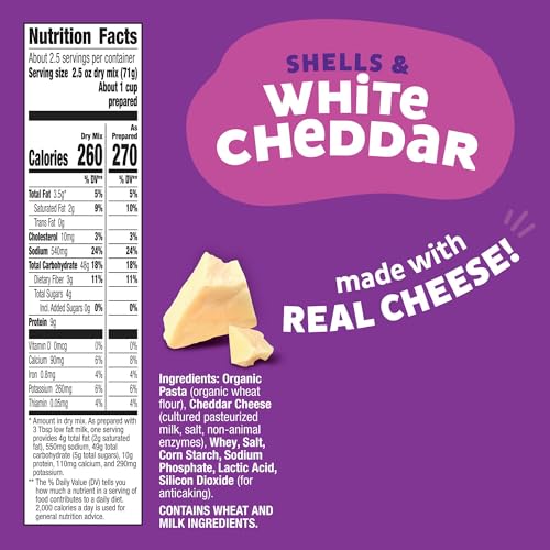 Image of Annie's Shells and White Cheddar, Made with Organic Pasta and Real Cheese, 6 oz