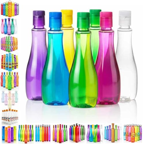 Image of TAVASYA Unbreakable 1 Litre Curvy Grip Water Bottles | Pack of 6 | Multicolor | Leakproof Screw Cap | BPA-Free | Bottles for Fridge, Home, Office, School and Travel