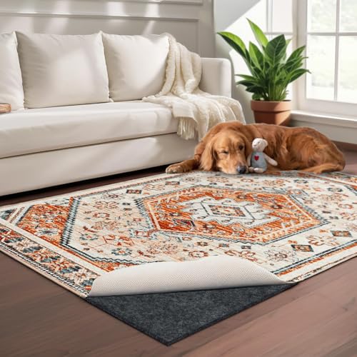 100% Waterproof Rug pad, 7x9 ft Area Rug Non-Slip Rug Pads, Carpet Pads for All Floors and finishes, Felt pad for Hardwood Floors, Keep Carpets in Place Soft and Secure