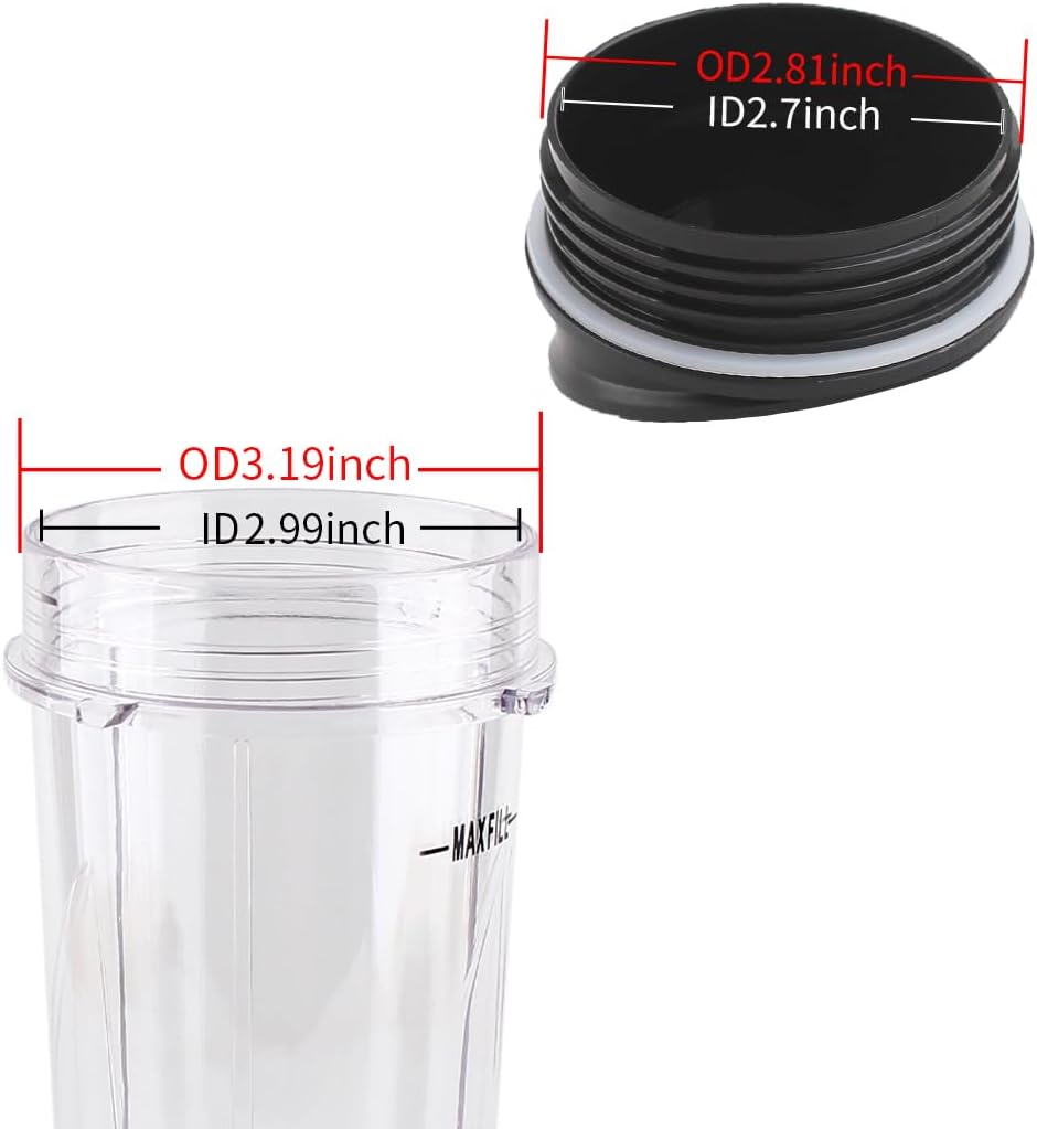 Anbige Replacement Parts Lids for 16oz Cups,Compatible with Ninja Blender BL660 BL770 BL740 BL771 BL773CO QB3000/QB3000SSW/QB3004/QB3005 (2 Pack Sip & Seal Lids)