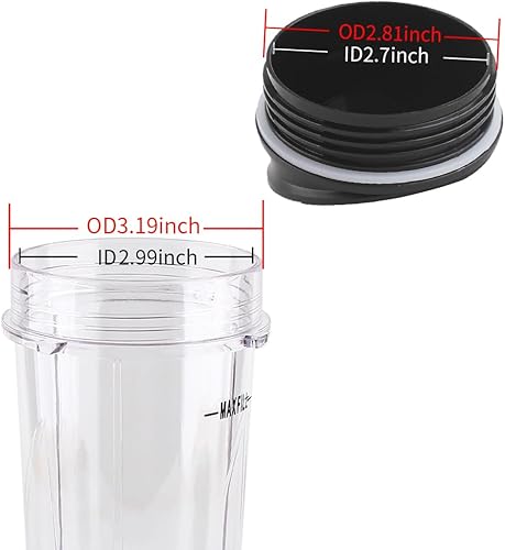 Miniatura 2 de Anbige Tapas de repuesto compatibles con vasos de 16 onzas para licuadora Ninja BL660 BL770 BL740 BL771 BL773CO QB3000QB3000SSWQB3004QB3005 (2 tapas