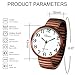 Blekon Collections New Super Large Face Stretch Band Japanese Movement PC21J Fashion Watch (Copper)