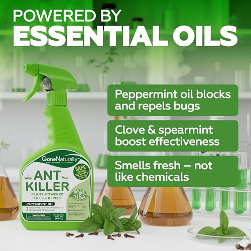 Image of Ant Killer- Peppermint Oil Ant Spray for Indoor & Outdoor Use- Natural Ant Repellent & Ant Killer for Home- Safe for Kids & Pets Pest Control Solution (16oz)