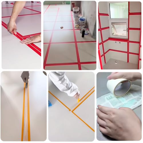 Image of Red Masking Tape, Painters Tape for Wall Decoration, 3 Inch x 55 Yards | Multi-Purpose for Painting, Building, Labeling, Edge Finishing & DIY Projects