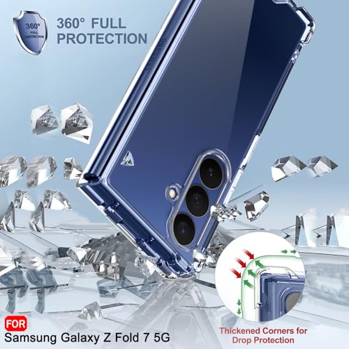 Image of TheGiftKart Crystal Clear Back Cover Case for Samsung Galaxy Z Fold 7 5G | Shock Proof 360 Protection | Hard Clear Back Cover Case for Samsung Galaxy Z Fold 7 5G (PC & TPU, Transparent Bumper)