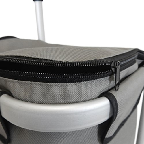 Homz Euro Shopping Tote Cart w/Fabric Bag, Foldable, Aluminum Frame