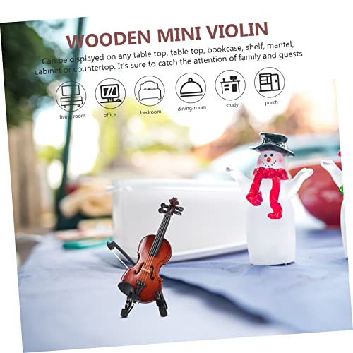 SUPVOX 1 Conjunto De Enfeites De Violino Para Crianças Decoração Em Miniatura Decoração De Madeira V