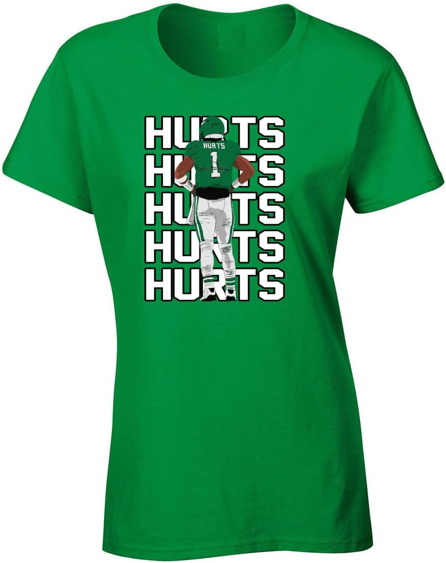Green Philadelphia Jalen Hurts Text Pic Womens T-Shirt