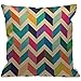 HGOD DESIGNS Housses de Coussin Multicolores Zig zag Plaine Bleu Jaune Rose Rouge Taies d'oreillers Maison Décoration pour Hommes Femmes Garçon Fille Chambre Salon Canapé Voiture 45 x 45 cm