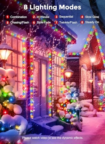 Image of CBK Solar Fairy String Light Outdoor, 39 Ft 100LED with Inbuilt Rechargeable Battery IP65 Waterproof 8 Modes (Copper Wires, Sturdy Quality) for Garden Yard Diwali &Home Decor led Lights(Multi-Colour)
