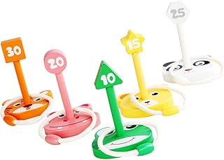 INOOMP 1 Conjunto De Anéis De Jogo De Anel Para Crianças Brinquedos De Madeira Brinquedos De Madeira Para Crianças Jogo De Arremesso De Anel Educacional Conjunto De Jogo De Arremesso