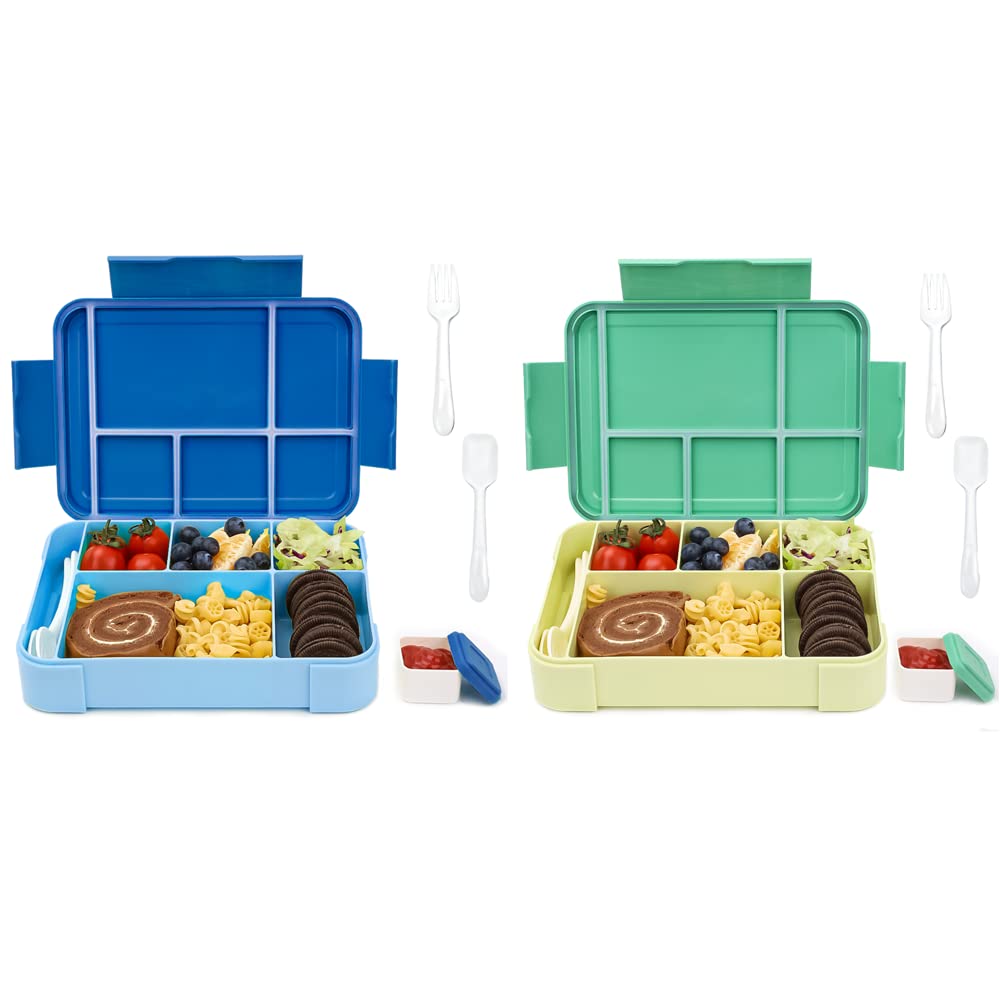 Bugucat Lunchbox Met Vakken 1300ml, Lekvrije Bento Broodtrommel Voor Kinderen En Volwassenen, BPA Vrij Bento Box Met Bestek En Stickers, Lunchbox Voor School, Werk En Picknick,Paars