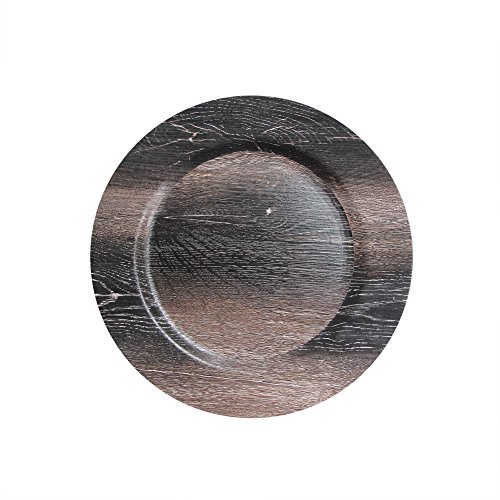 ChargeIt by Jay Walnut Wood Finish Charger Plate 13” Decorative Melamine Service Plate for Home & Professional Fine Dining Perfect for Events, Dinner Parties, Weddings, Catering, 1 Piece, Walnut