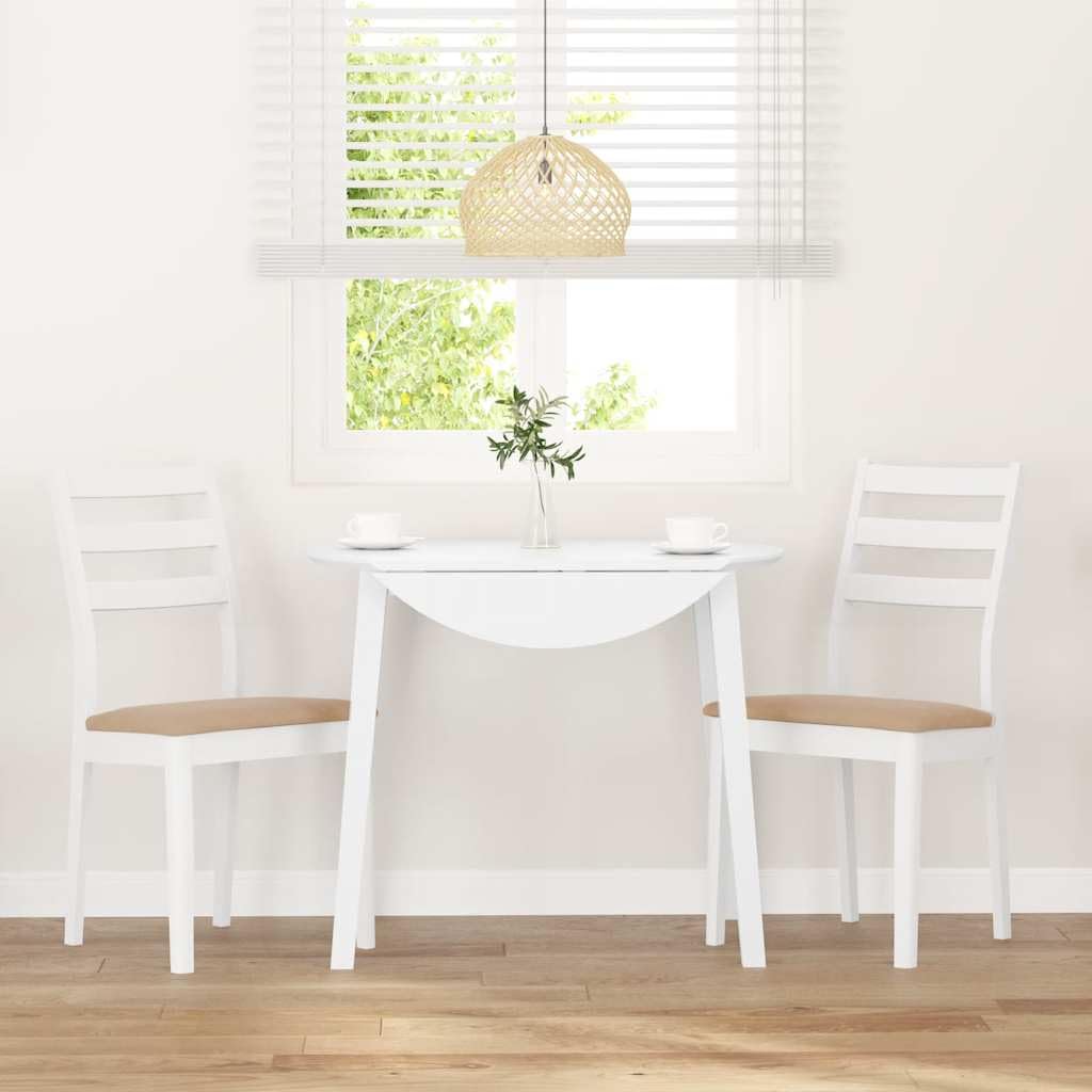 Sillas de comedor con cojines 2 piezas de madera maciza de caucho blanco – Sillas ergonómicas con respaldo cómodo para sentarse durante mucho tiempo, resistente a los golpes y duraderas, ideal