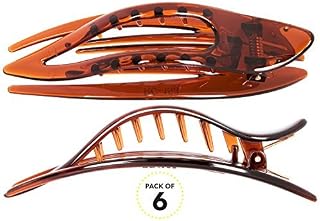 RC ROCHE ORNAMENT 6 Pcs Womens French Concord Curved Hair Clip No Slip