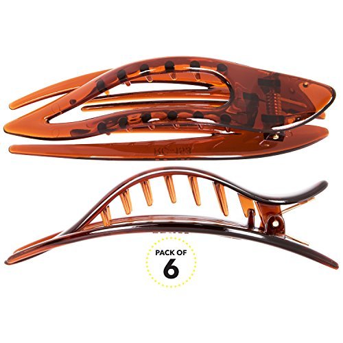 RC ROCHE ORNAMENT 6 Pcs Womens French Concord Curved Hair Clip No Slip