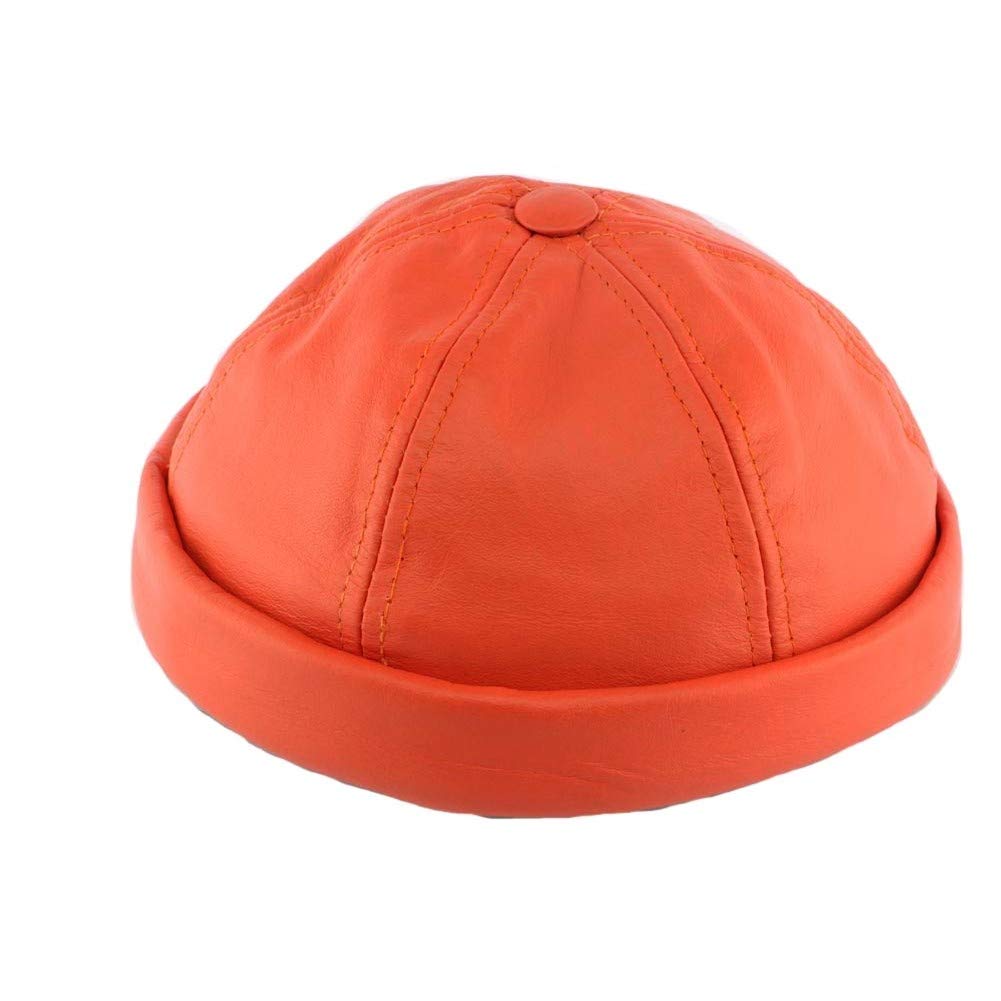 Bonnet docker cuir orange Aussie Apparel style miki breton mixte - 5