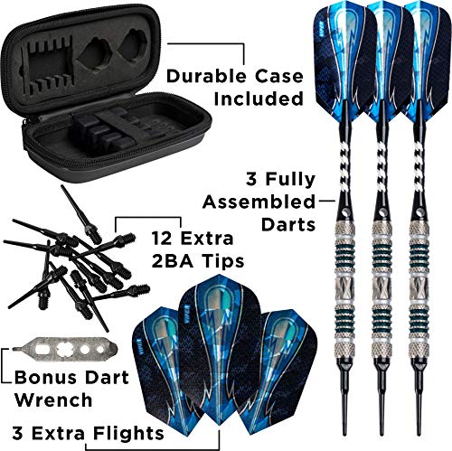 Viper by GLD Products Astro 80% Tungsten Soft Tip Dart Set with Case, Green Rings, 18 Grams (21-3277-18)