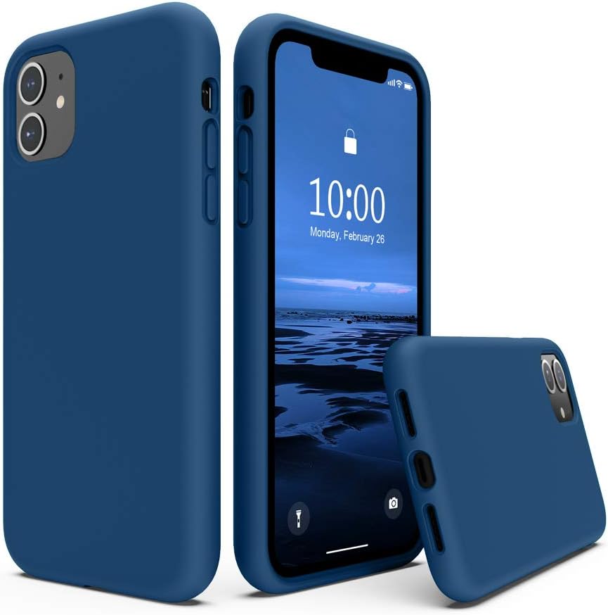 SURPHY Compatible with iPhone 11 Case 6.1 inch, Thickening Design Liquid Silicone Phone Case (with Microfiber Lining) for iPhone 11 2019, Blue Horizon