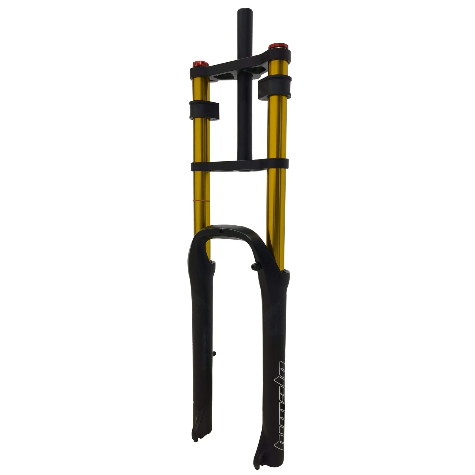 HOMSXPAC Snow Bikes Fork 20 Inch Fat Air Travel 110mm Double Shoulder Disc Brake Bicycles Straight Adjustable Rebound,for 4.0" Tire ATV/Beach Bike//BMX