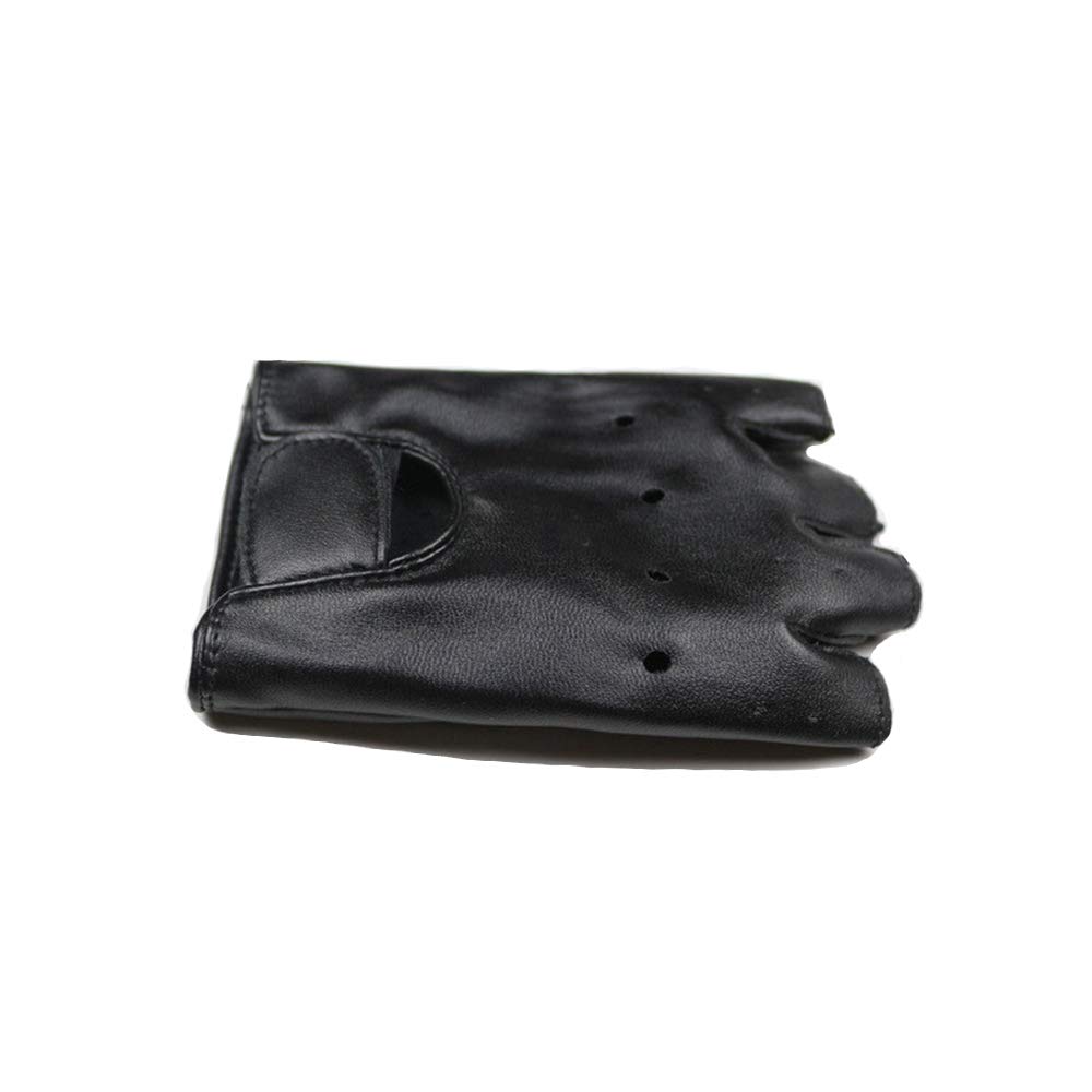 Long Keeper Guantes sin Dedos de Cuero PU para niños 4-11 años