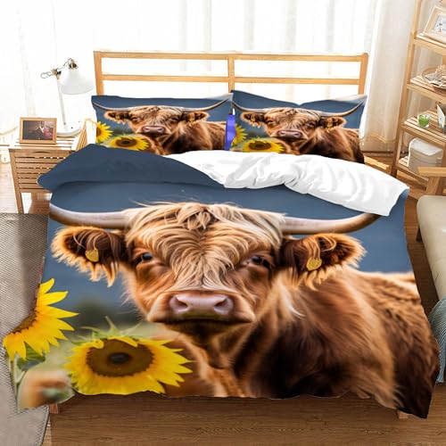 Parure lit 2 personnes fleur de vache 240x260 haut de gamme durable