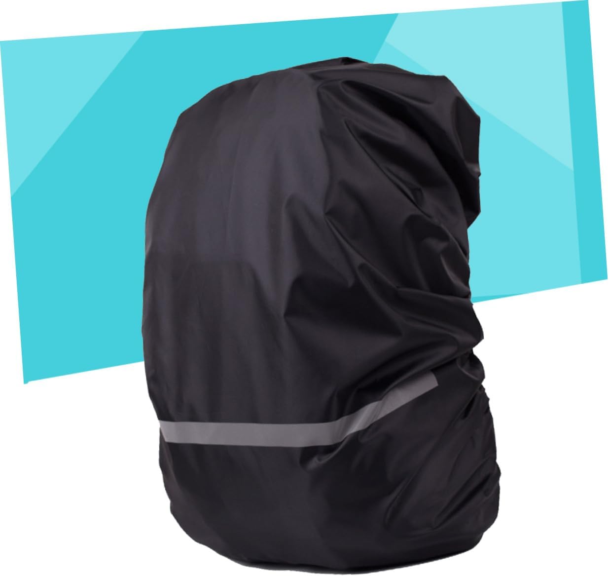Backpack Rain Cover with Reflective Strips Elastic Binding Dustproof Outdoor Hiking Camping Travel Bag Protector Black for Packs