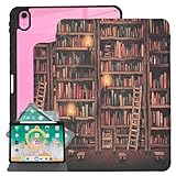 Rotating Case for iPad (A16) 11th/10th Generation 10.9'' inch 2025/2022, Slim PU Leather Folding Multi-Angle Stand TPU Cover, Auto Wake/Sleep,Pencil Holder, Library Bookshelf