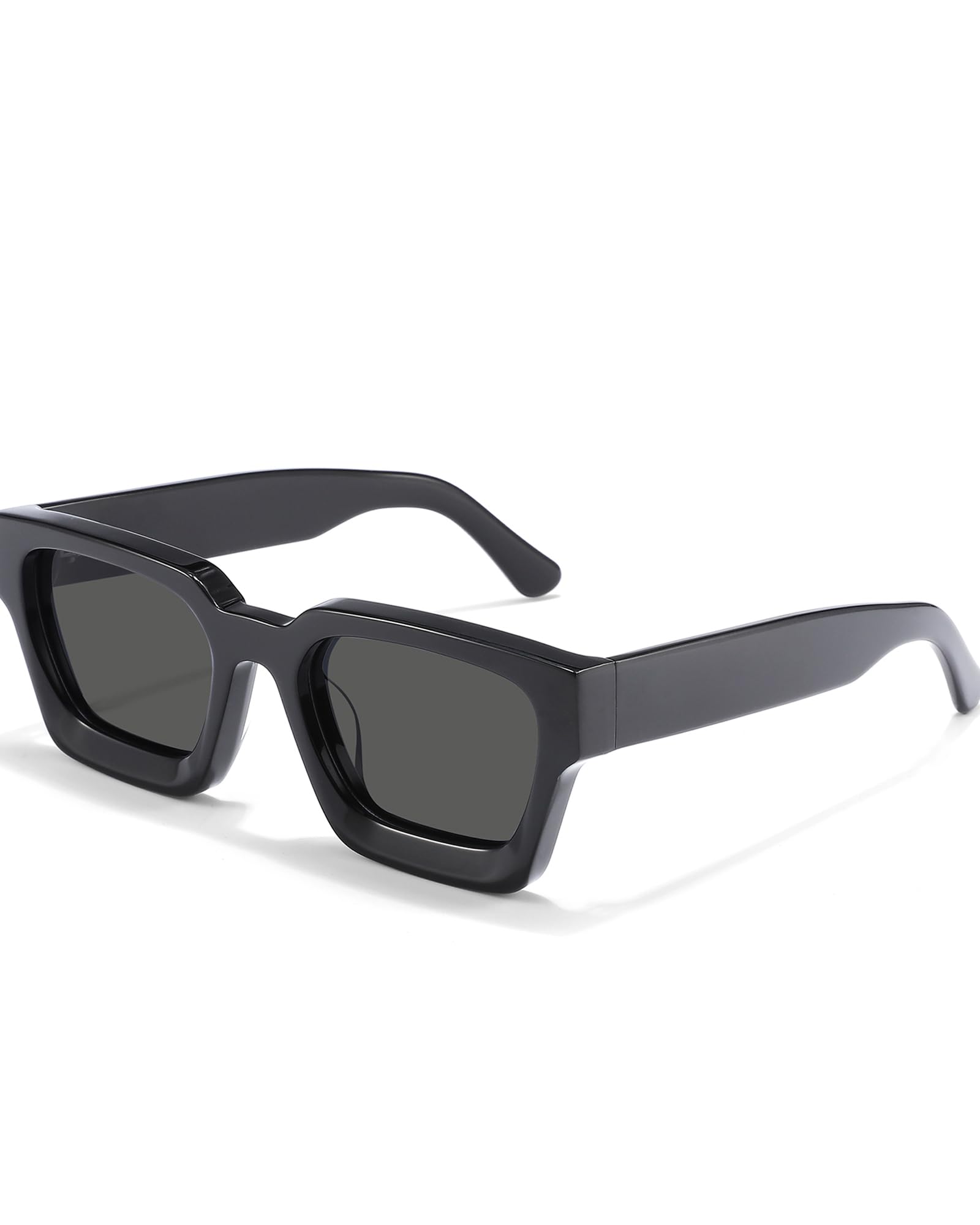 QonoicThick Square Sunglasses for Men Women Chunky Retro - Classic Rectangle UV Protection