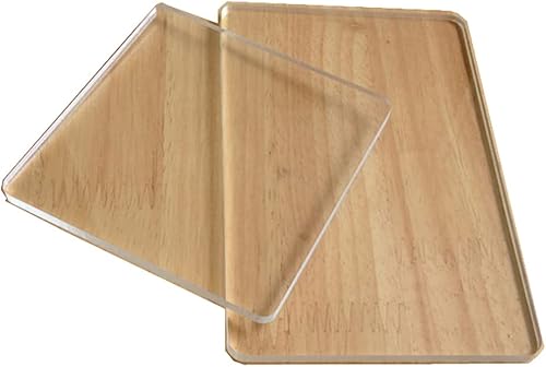 Tabla de soporte de lámina acrílica de 2 piezas para manualidades de arcilla, rectángulo y cuadrado, transparente, placa de presión para