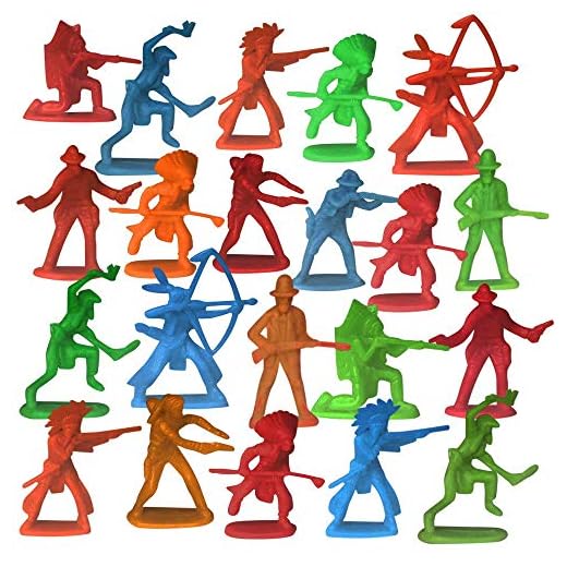 ArtCreativity Cowboy & Indian Action Figurines Assortment, Bulk Pack of 144, Assorted Colors Little Plastic Figures in Assorted Poses, Cool Cupcake Toppers, Goodie Bag Fillers & Party Favors for Kids